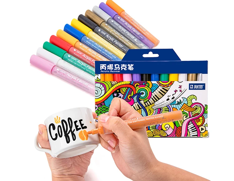  Acrylic Marker for Graffiti art Permanent Paint Maker students can be painting on canvas glass plastics cloth