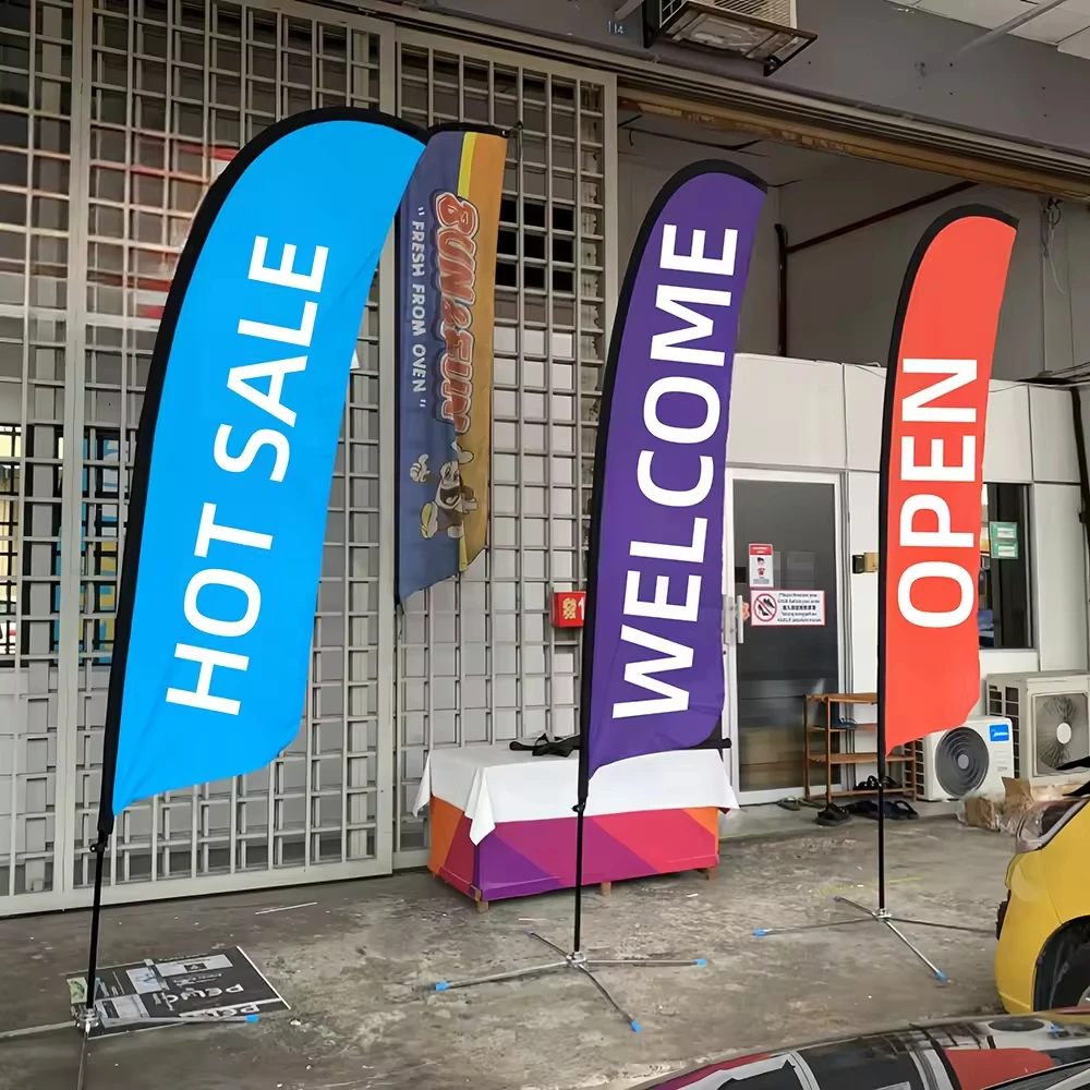 Branding Wind Blade Flag Lightweight Easy Carry Knife Fluttter Flag for Dealership