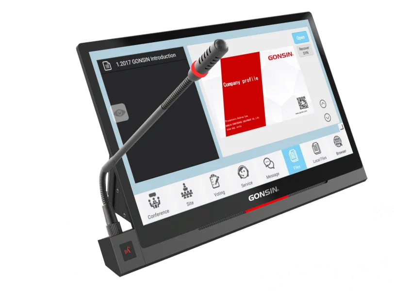 Share Touch Screen Paperless Integrated Conference System 15.6 Conference Desktop With Digital Conference System Microphone