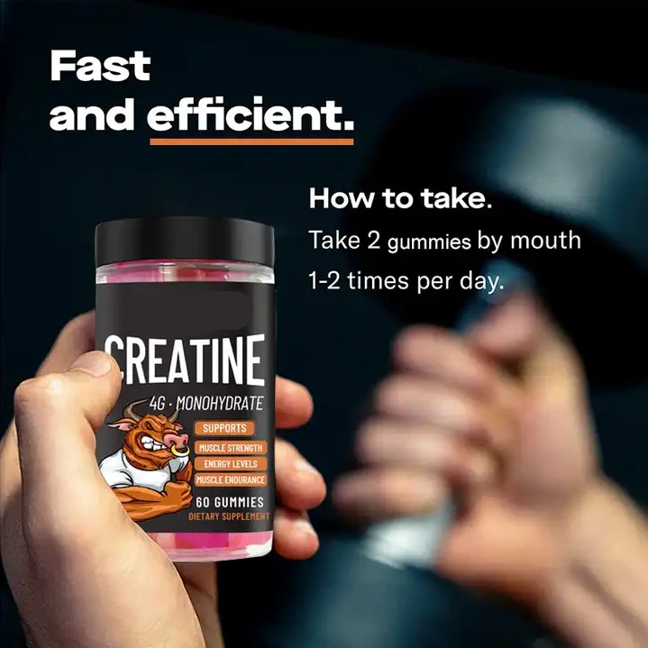 OEM Creatine Monohydrate Gummies Muscle Building beast bites creatine Gummies Boost Energy Pre Workout Gummies Supplement