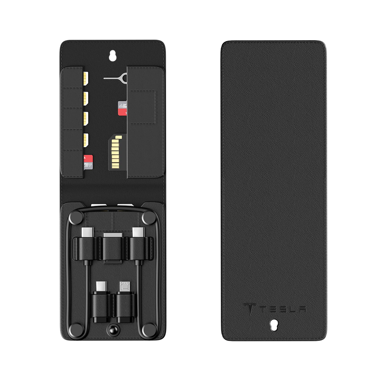 Enhanced 5 In 1 Multi-Function Travel Cable Adapter Kit SIM Slot Eject Pin Data Cable Organizer Cable Storage Bag Pouch Men Gift