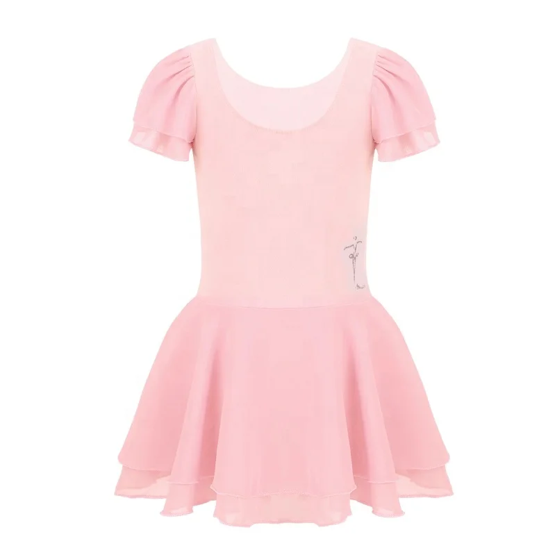 Short Sleeve Cotton Dance Ballet Tutu Ballerina Dance Leotard for Girls