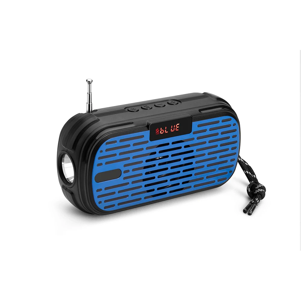 High quality mini portable led display speaker small true wireless stereo TWS pairing speaker with fm radio