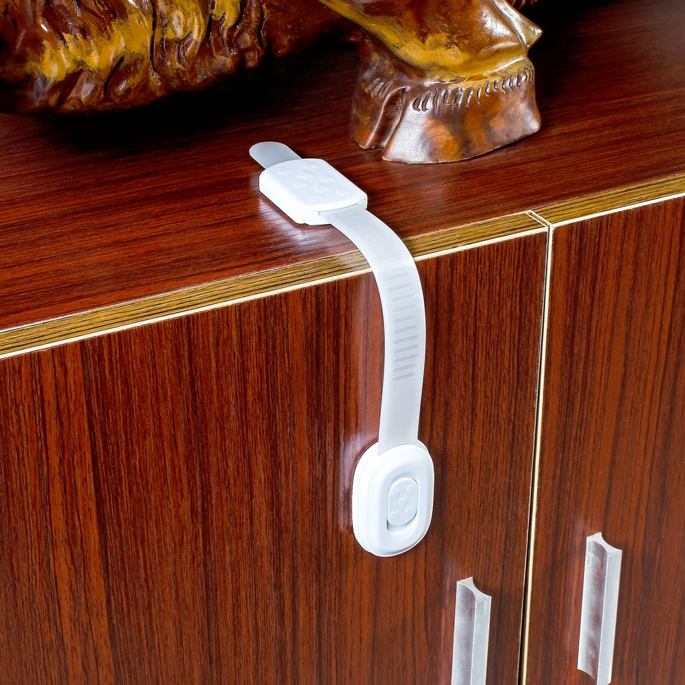 Wholesale Baby Safety Lock Huge Stock Quick Shipment Plastic Adjustable Lock Safety Security Adhesive Lock Random Length