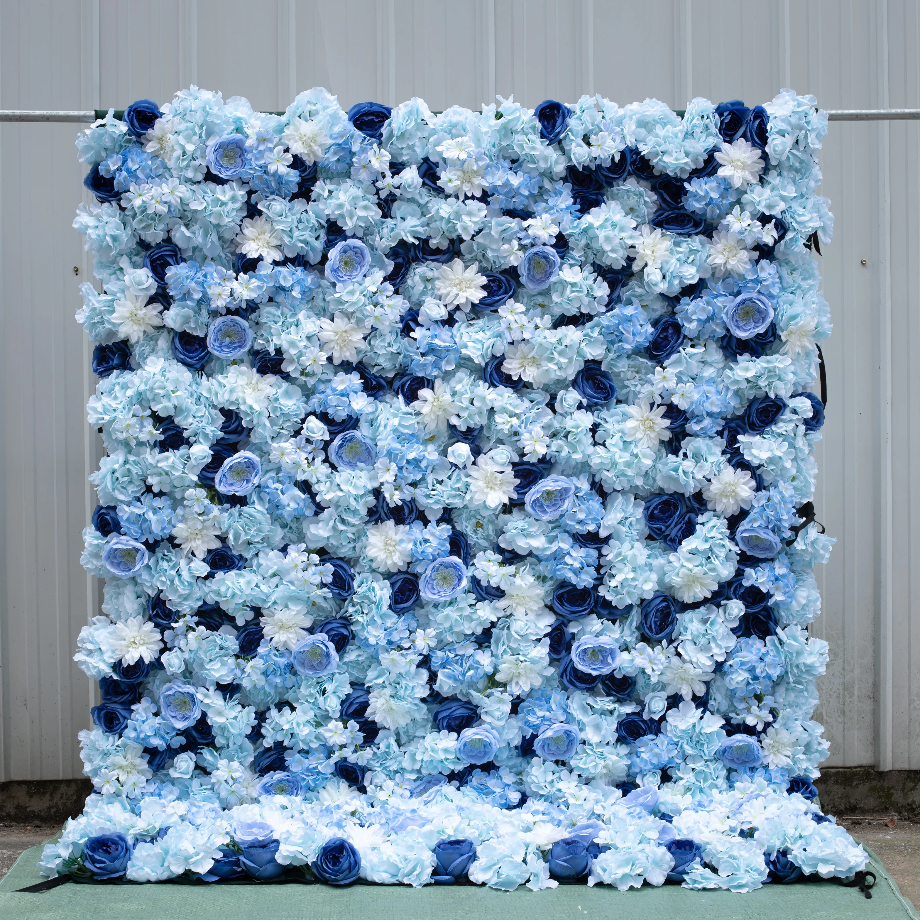 hot selling products 2024 amazon Artificial roll up silk flowers wall backdrop panels stands decor for Wedding Home Decoration