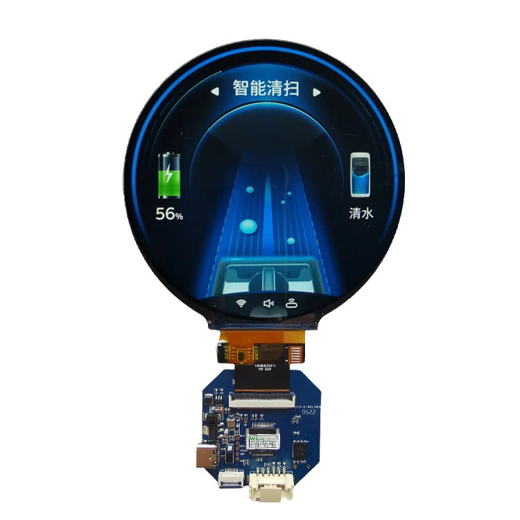 Wisecoco 4 Inch Round Uart Screen Module Industrial Control Solution 720*720 SPI RGB Support TTL RS485 232 Hmi Display Module