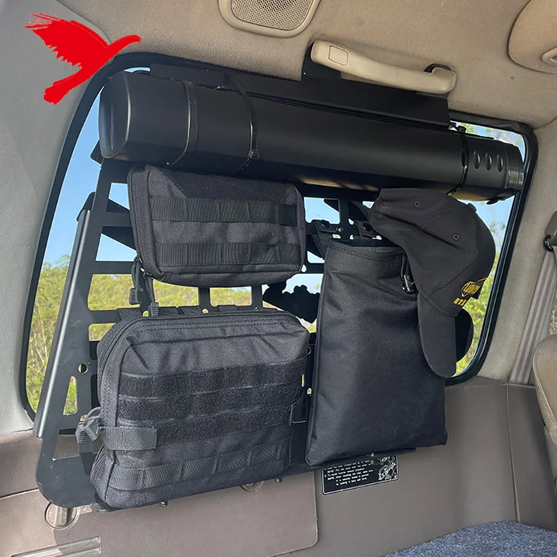 Car Accessories Rear Boot Trunk Side Window Luggage Storage Organizer Hanging Panel Kit For Toyota Land Cruiser LC80 1998-2005