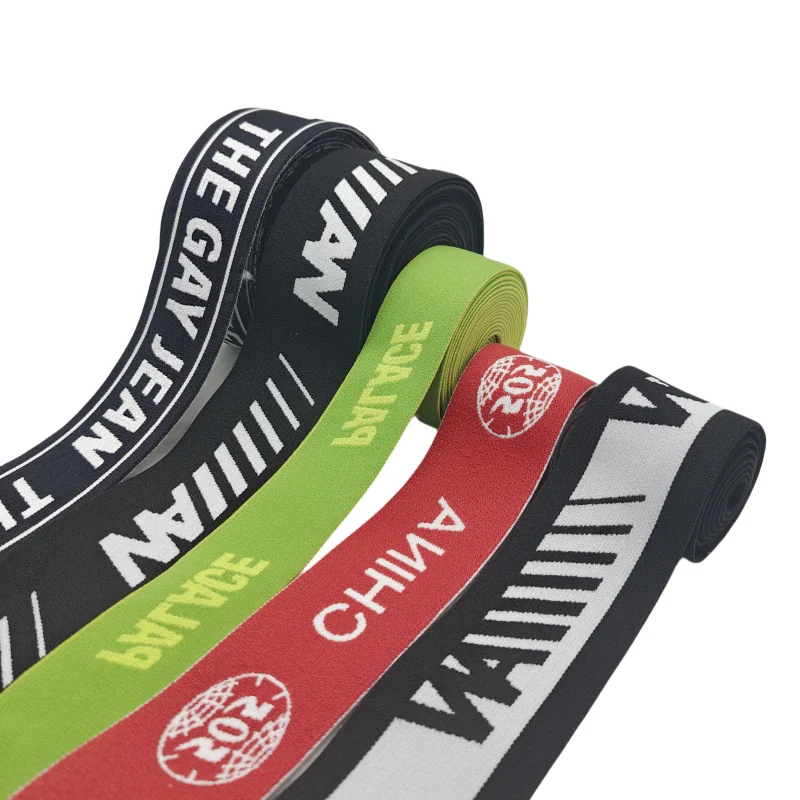 Textile Accessories Custom Logo Pattern Nylon Polyester Jacquard Webbing Elastic Band for Men Underwear Bra Headband