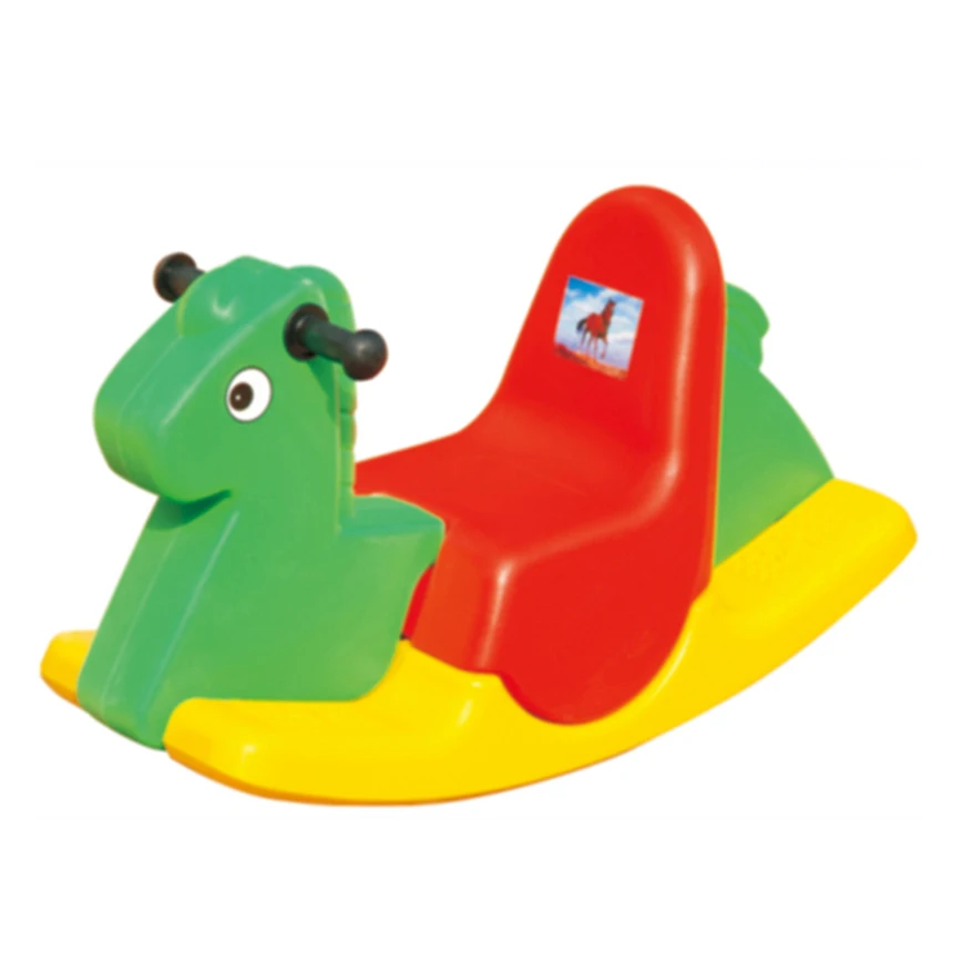 Tri-color chicken plastic toy rocking horse for kids