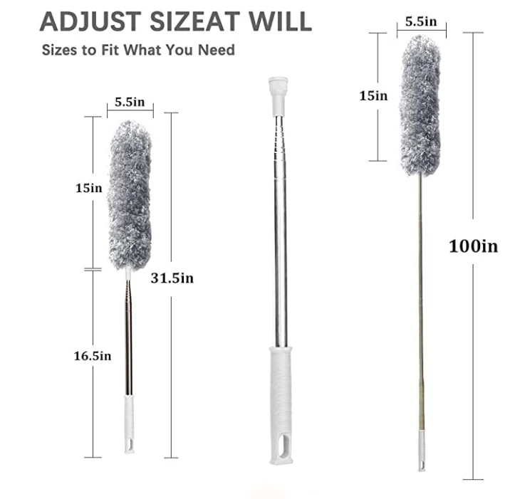 2022 г., модная щетка для чистки потолка с телескопической ручкой из нержавеющей стали
