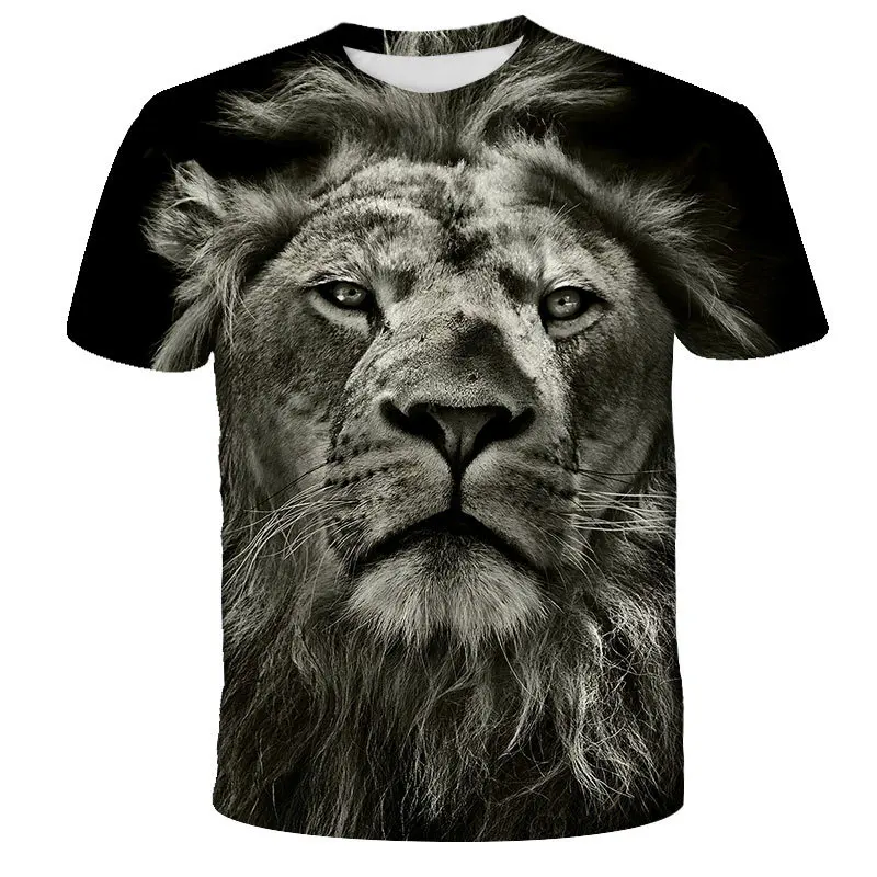 deep   men    plus size handsome  tiger lion    3d print t shirt  man  kid  animal  short sleeve 3D  t  shirts