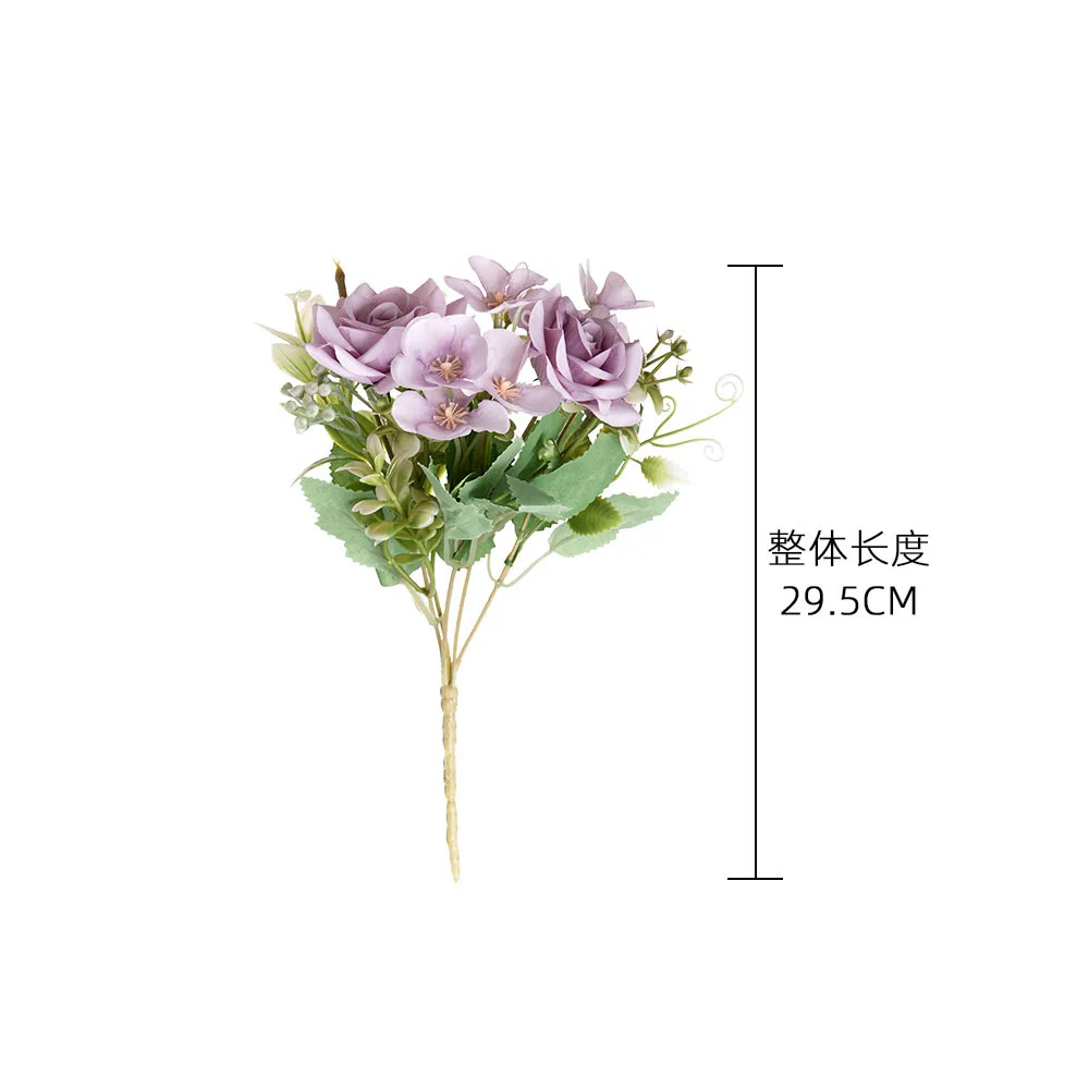 AD-001 New Arrival Wholesale Artificial Tea Rose Peony Bridal Bouquet Dandelion Flower Bundles Silk