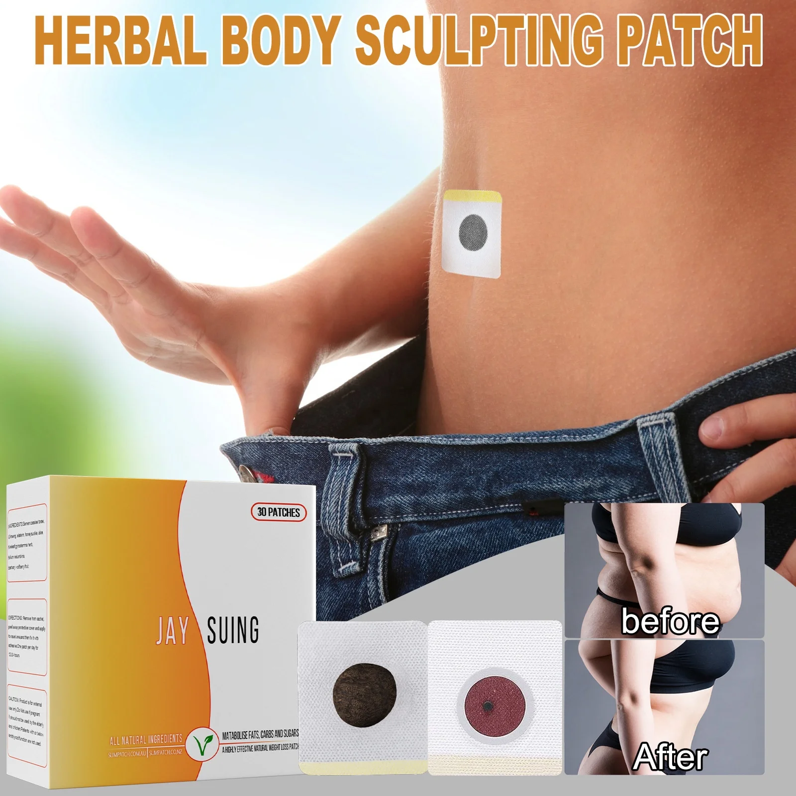 Magnet Belly Slim Patch Fast Weight Lose Burning Fat Patches Body Shaping Slimming