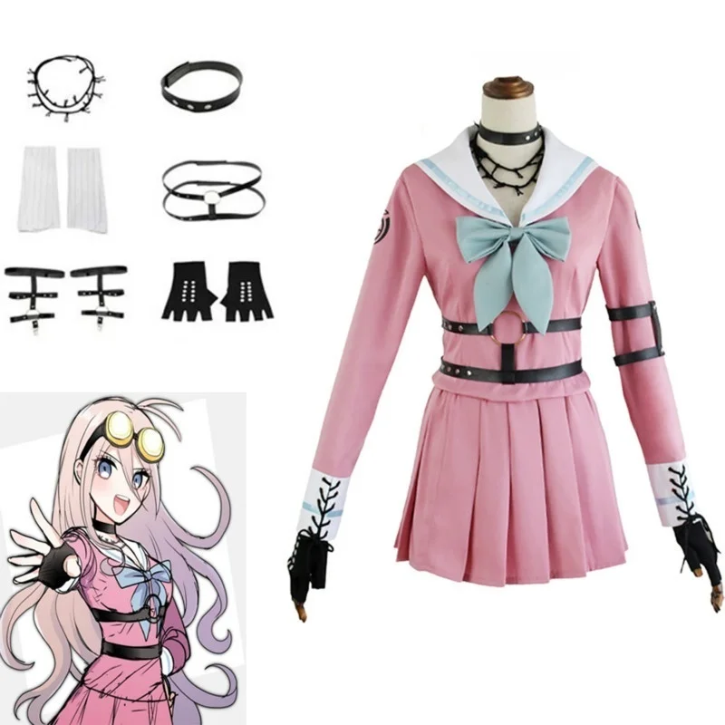 Anime Danganronpa Killing Harmony Iruma Miu Rabbit Halloween Women Cosplay Costume JK School Uniform Sailor Suit