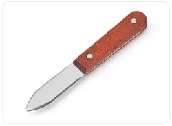Factory wholesale high quality non slip stainless steel oyster knife with wooden handle shucking knife