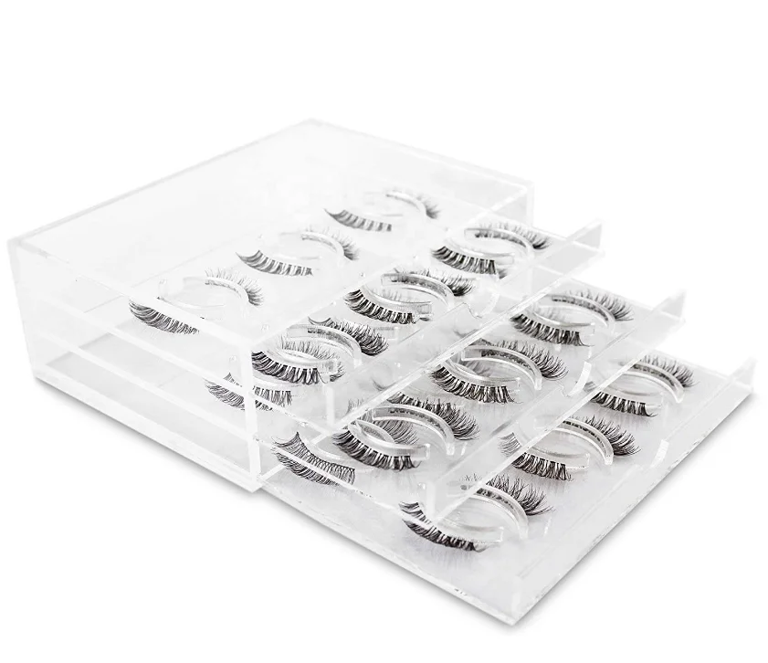 
Clear Custom Clear Eyelash Storage Box With Logo Acrylic Eyelash Box 