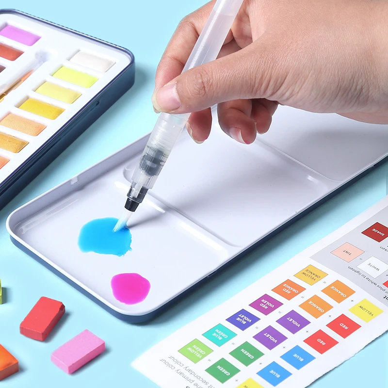 Beginner Gouache Paint Solid Watercolor Set Square 36 Watercolor Paint Set For Dry