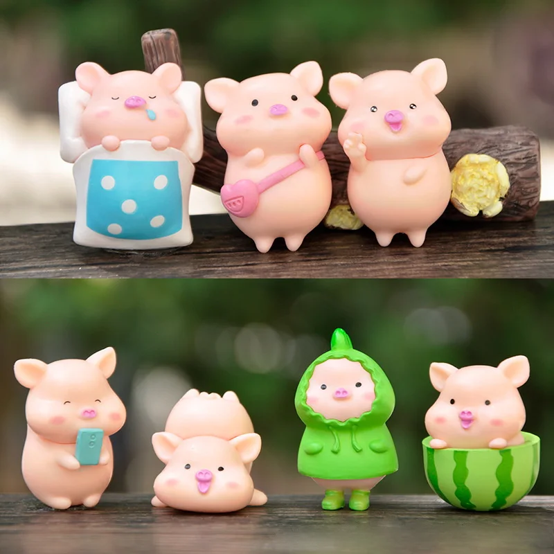 hot selling educational pretend play set kids amazing nice animal pig mini decorations plastic toys