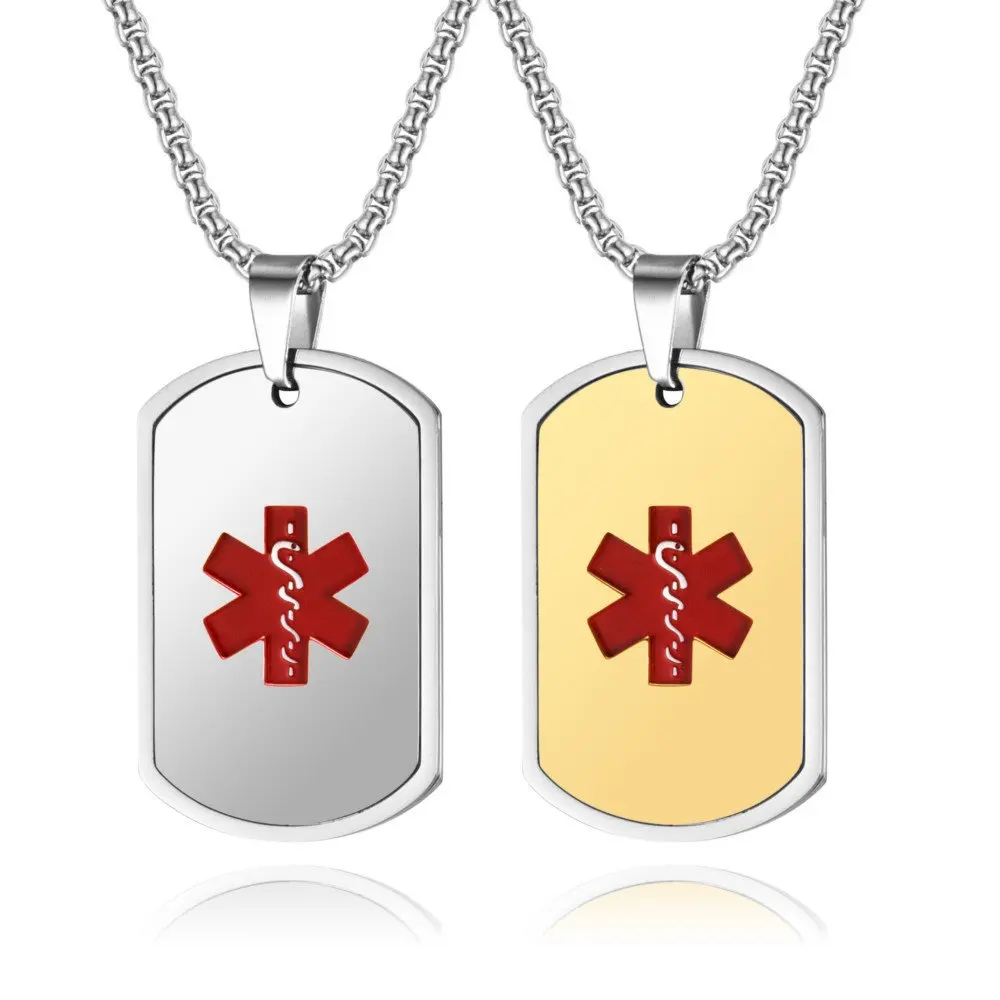 New Medical Alert Stainless Steel Necklace