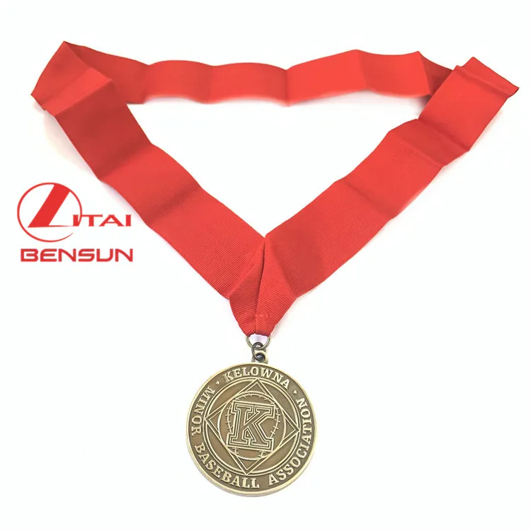 Manufacture Supplier Design Metal 3D Logo Sports Gold Medal Factory Custom Medal with Ribbon