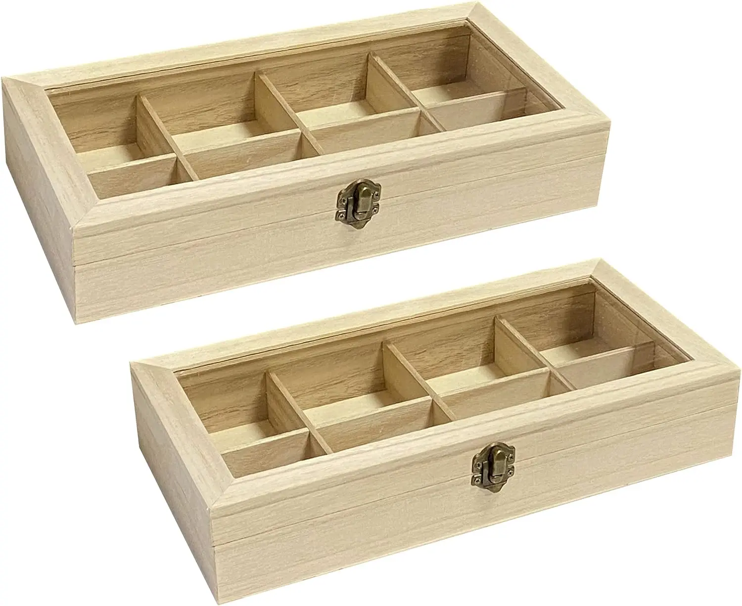 2 шт. незаконченная деревянная коробка со стеклянной крышкой