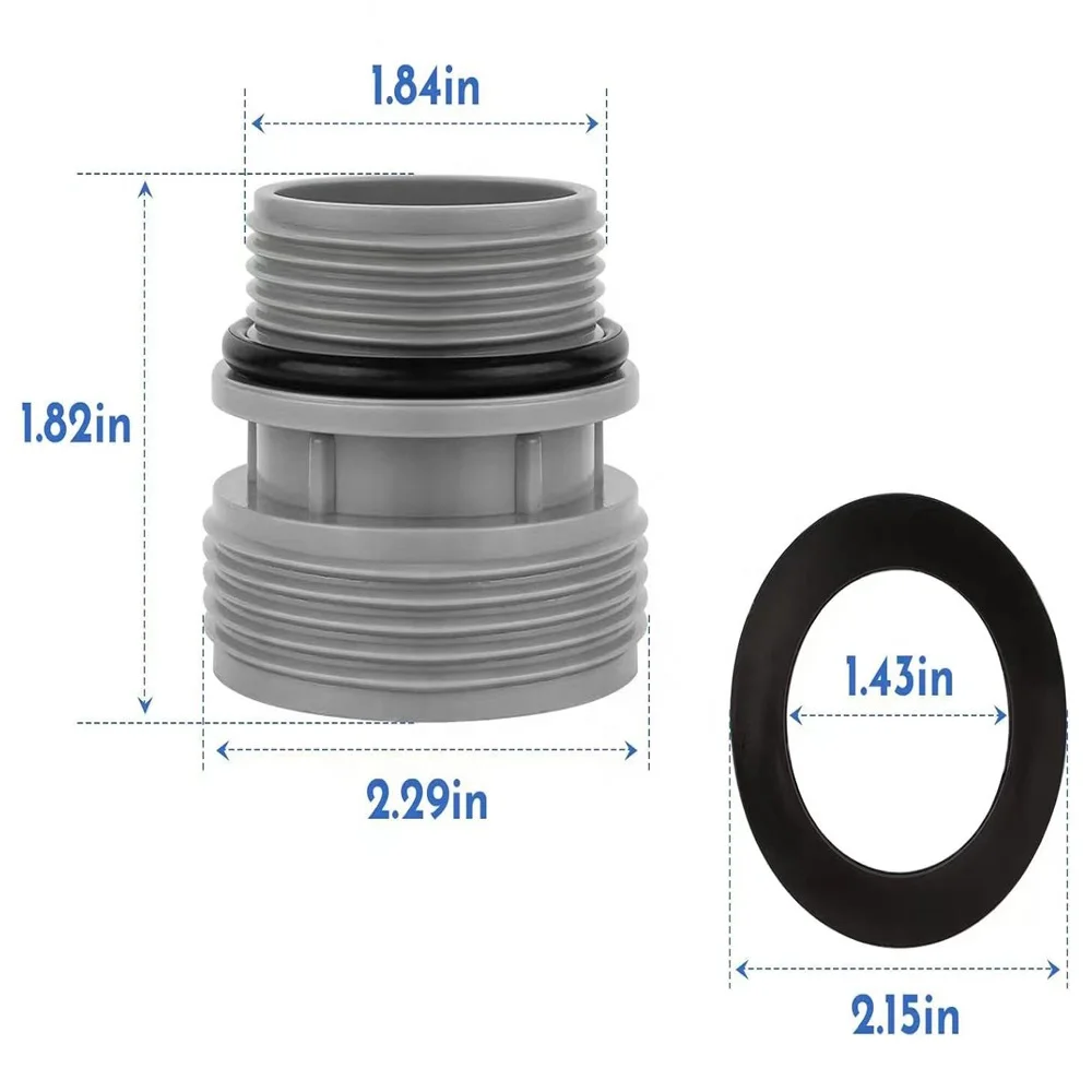 Hose Conversion Adapter Kit Compatible with 40mm to 1.5 inch Hose Connector Pool Pump Sand Filter