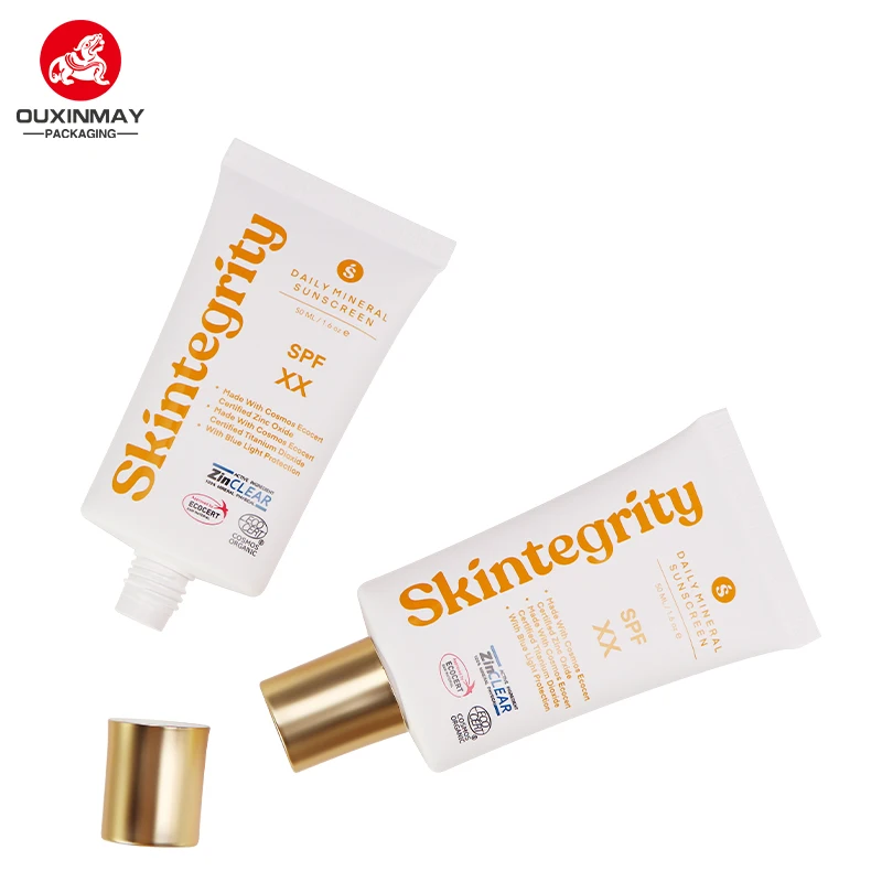 Eco-Friendly 35mm Aluminum Plastic Cosmetic Tube Flat Oval Design for Sunscreen Lotion Skin Care Labeling Surface Handling