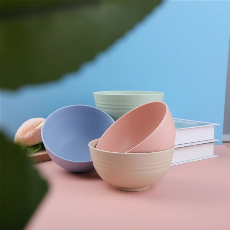 Cheap Reusable Kitchen Eco Friendly Plastic Wheat Straw Food Salad rice Soup Bowl