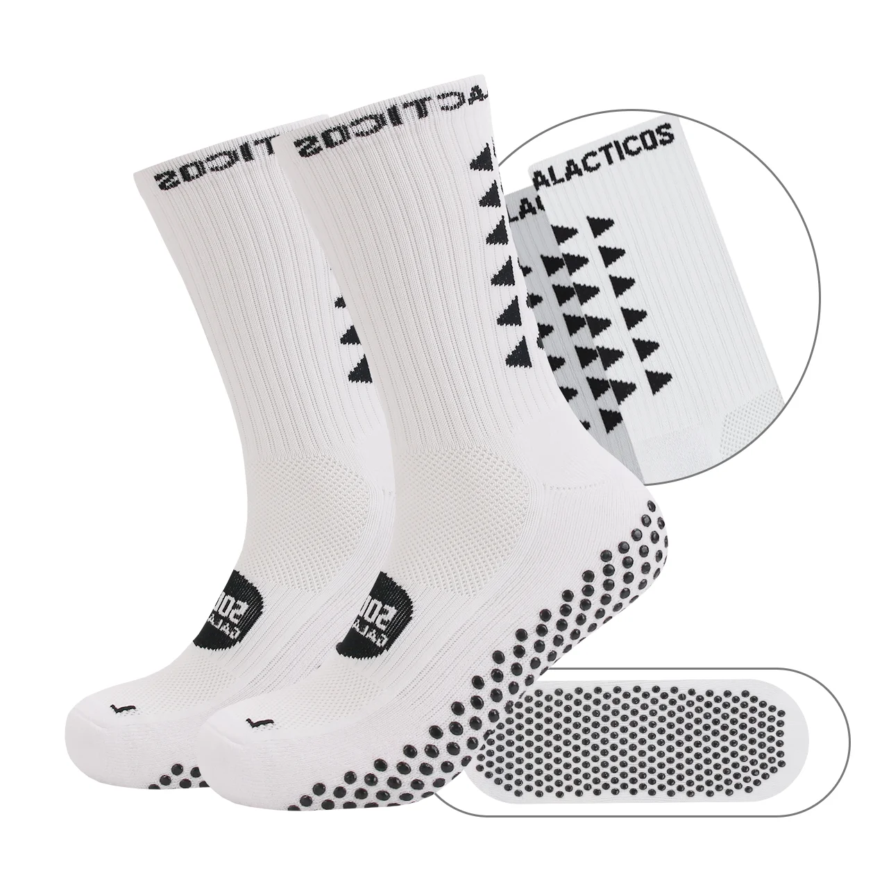 High Quality Breathable 100% Cotton Custom Sports Grip Socks Men Crew Socks with Grip Anti Slip Socks for Men