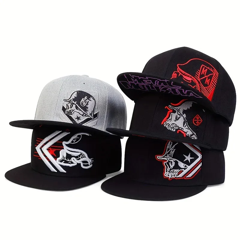 New 6-Panel G.I. Embroidered Baseball Cap Hip Hop Street Dance Adjustable Outdoor Hat Flat Brim Common Fabric Letter Pattern
