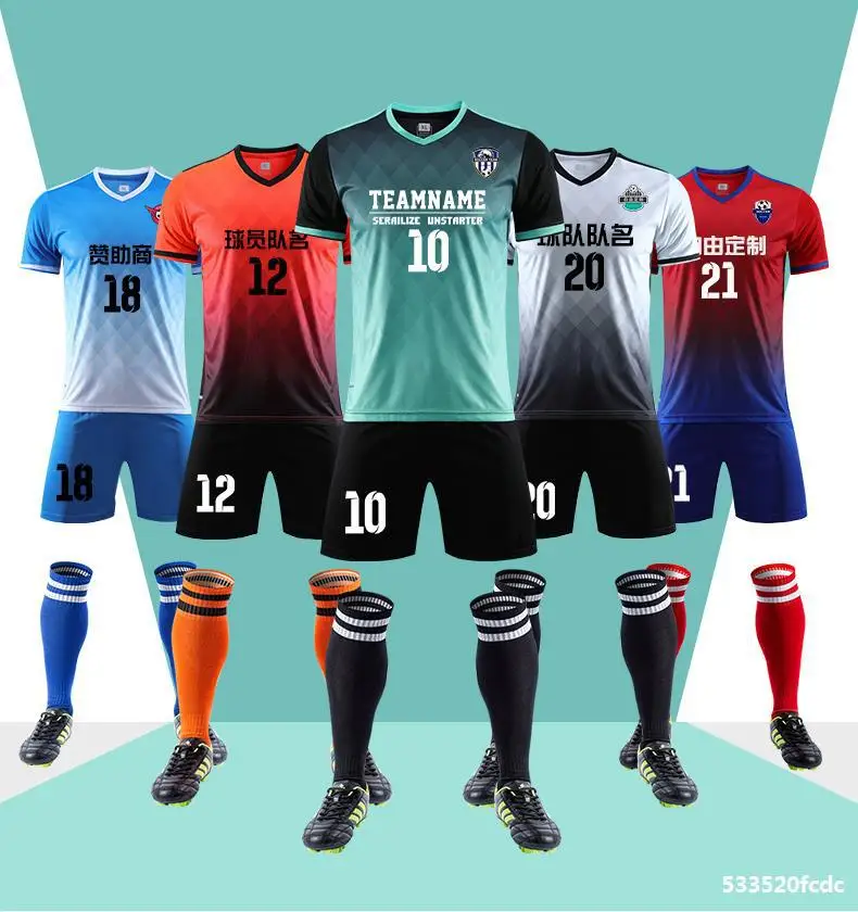 Profession Custom Quick Dry Breathable Football Soccer Jersey Wear Design Cheap High Quality Soccer Uniform Men