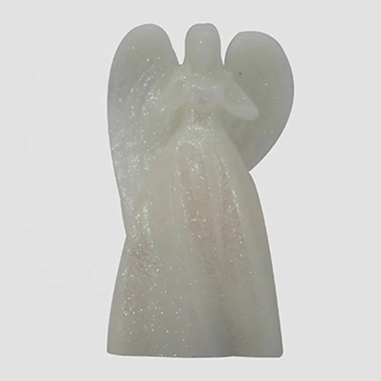 wholesale set of 3 white paraffin wax battery operated christmas decorative flickering flameless angel shaped led candle
