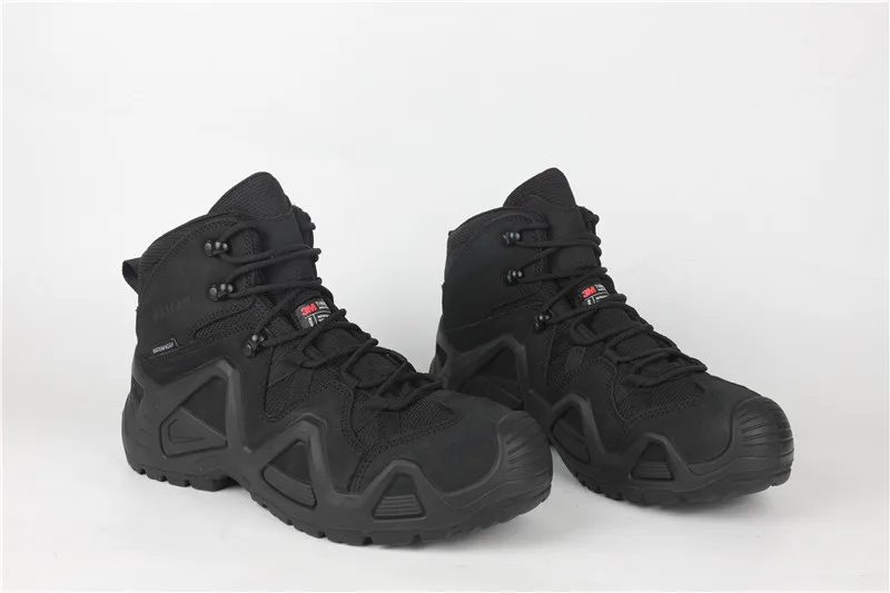 2023 Lightweight Waterproof Tactical Nubuck Boots Hiking Shoes  Black Combat Boots for Men