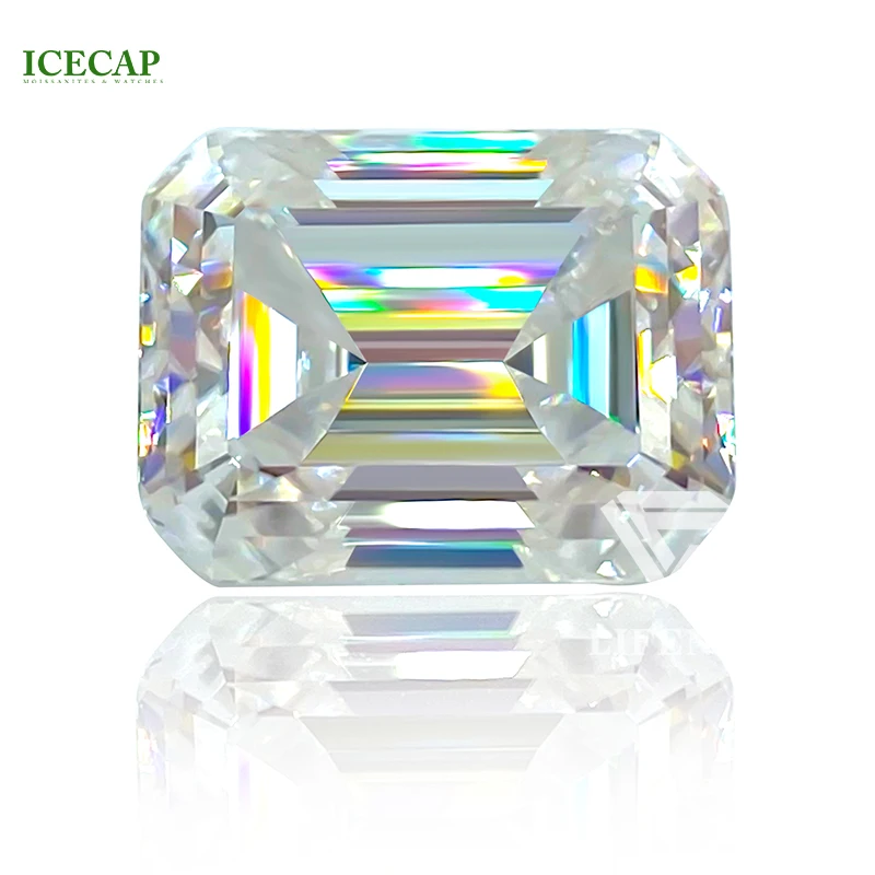 High-end White D Color GRA Certified VVS Moissanite Diamond Emerald Cut Moissanite Gemstones For Jewelry Making