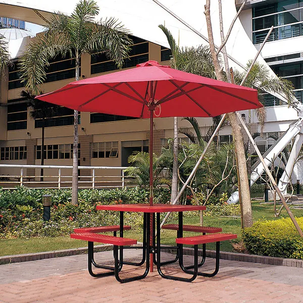  patio garden furniture metal outdoor restaurant dining table and chair square large picnic modern steel with