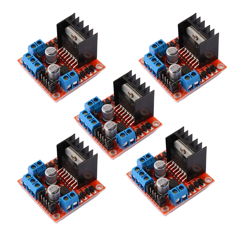 5PCS L298N Dual H Bridge DC Stepper Motor Driver Controller Board Module for Arduino L298N for Smart Car Robot