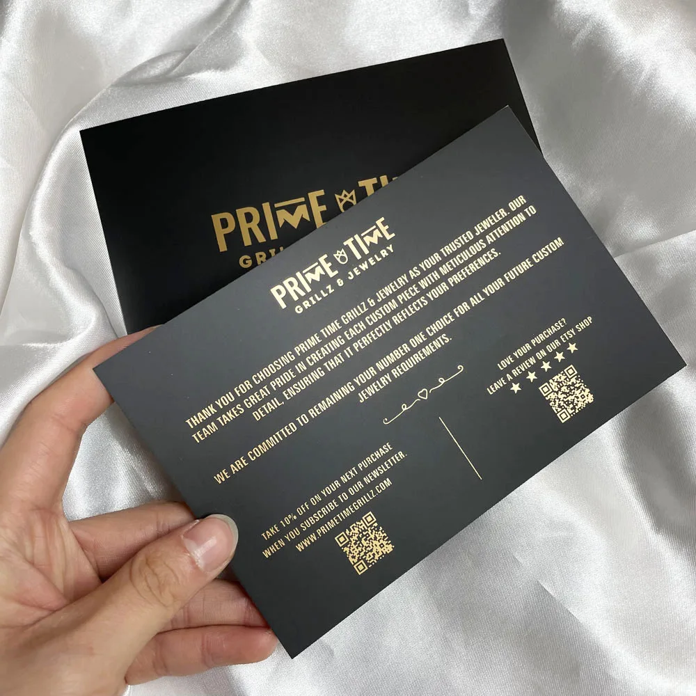 Small MOQ Thank You Card Supporting Business Package Decoration Customized Printing With Words And Images