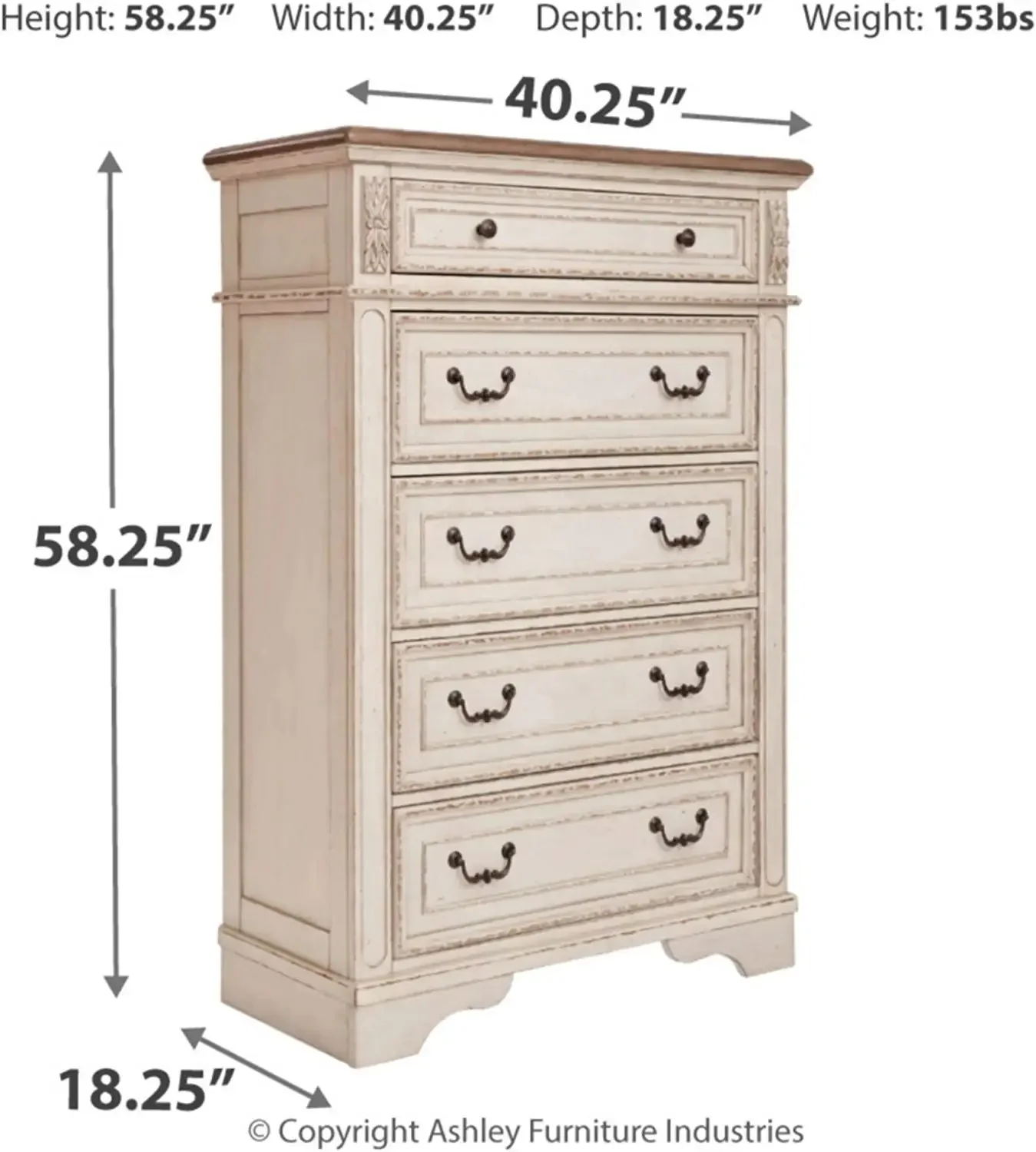 Factory direct selling living room furniture french country classic style high chest of drawers