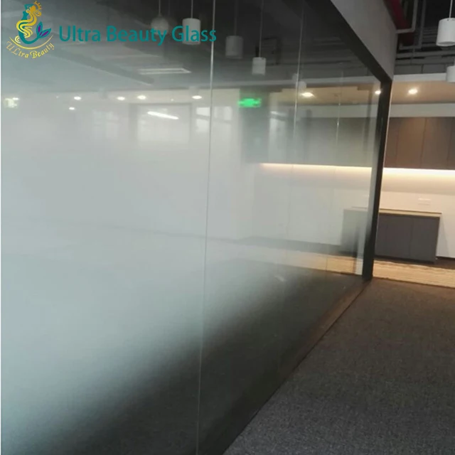 Glass Company Supply Gradient Frosted Acid Etched Privacy Protection Decorative Tempered Laminated Building Float Glass