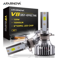 2023 New Super bighter V8 V6 120w led headlight 15000 lumen led headlight 9005 H7 H11 bixenon for car luces luz led para motos