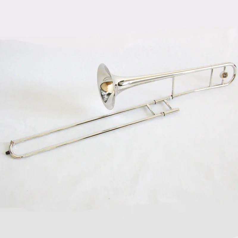 Popular brass Instruments Bb key brass body Nickel Plated trombone professional marching trombone