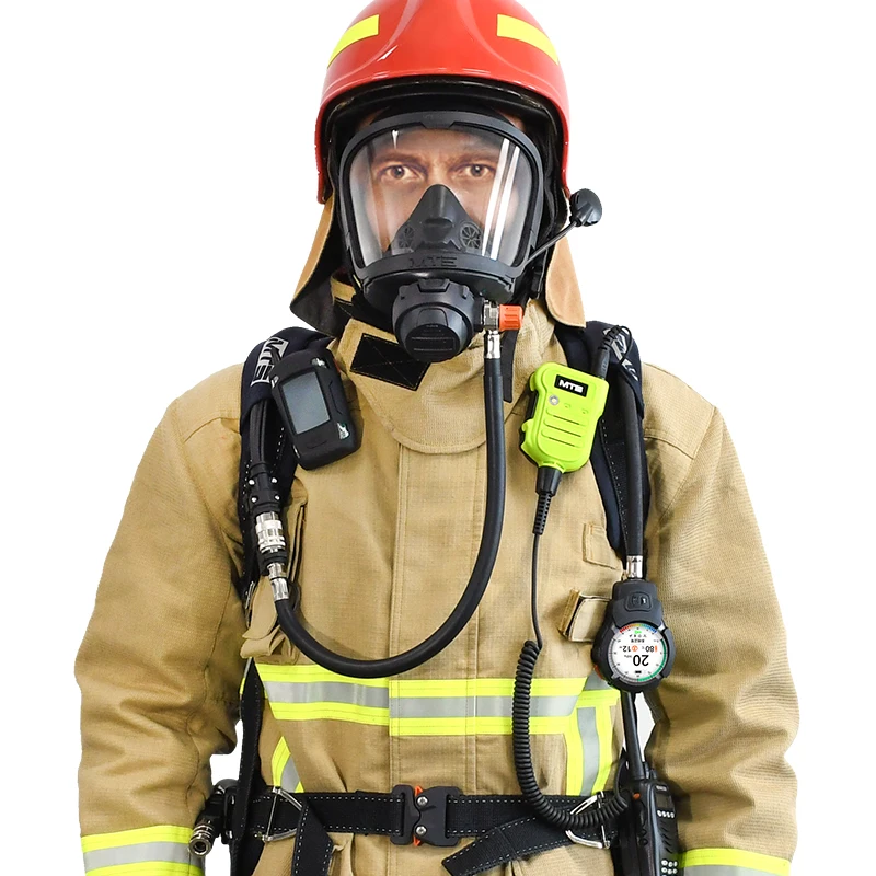 Flame retardant positive pressure air system 6.8L carbon fiber bottle Integrated Intelligent SCBA System