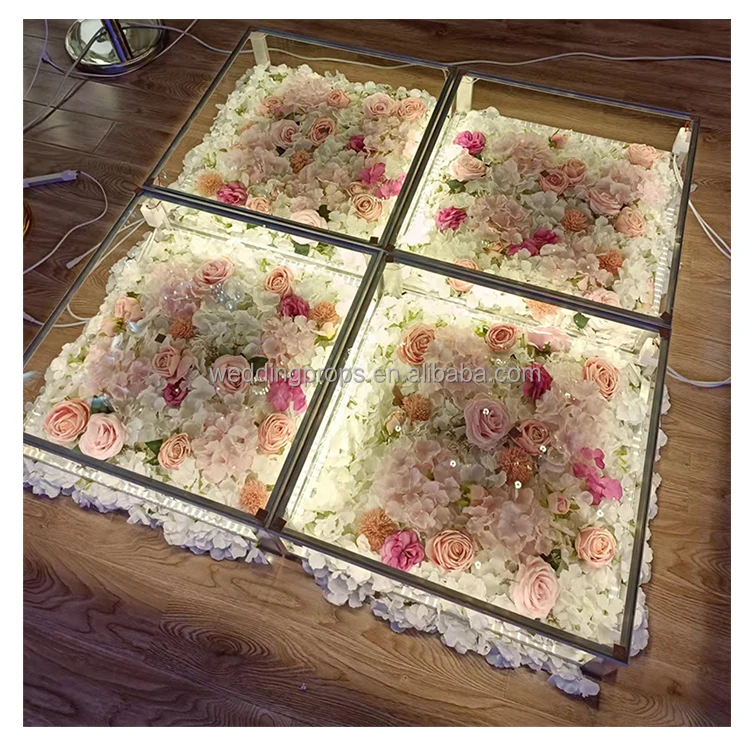 Factory Price Wedding Supplies White Gold Acrylic Wedding Stage Wedding Decoration Party Dance Floor Stage