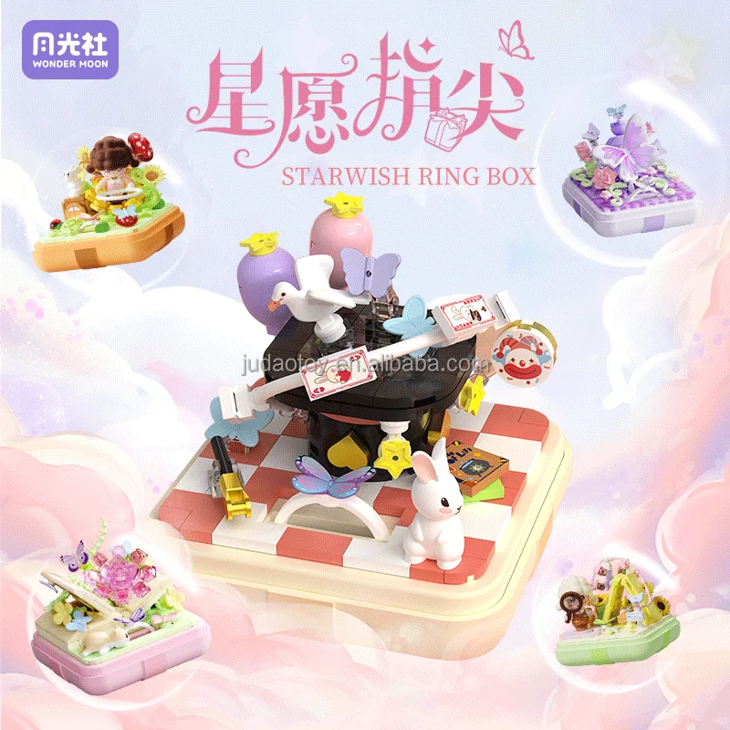 SEMBO blocks 804417 Star Wish Fingertip Assembled Ring Box Model Building Blocks Sets MOC Bricks for Girl Gifts puzzle Toys qman
