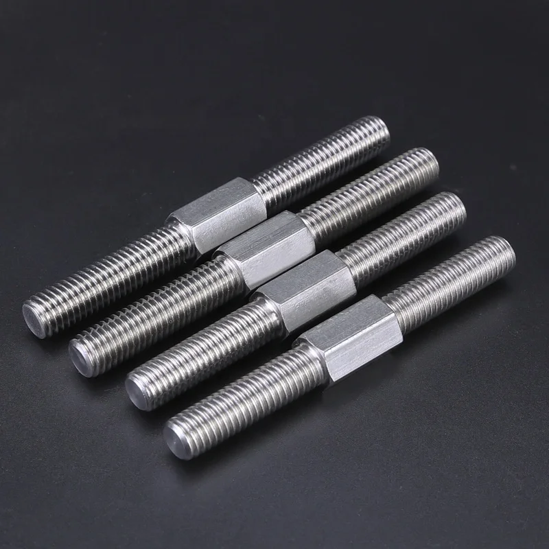 M3 Stainless Steel Double-Head Bolts Two Teeth Extension Screw Stud Fasteners Hex Bolt Anchor Bolt Extension