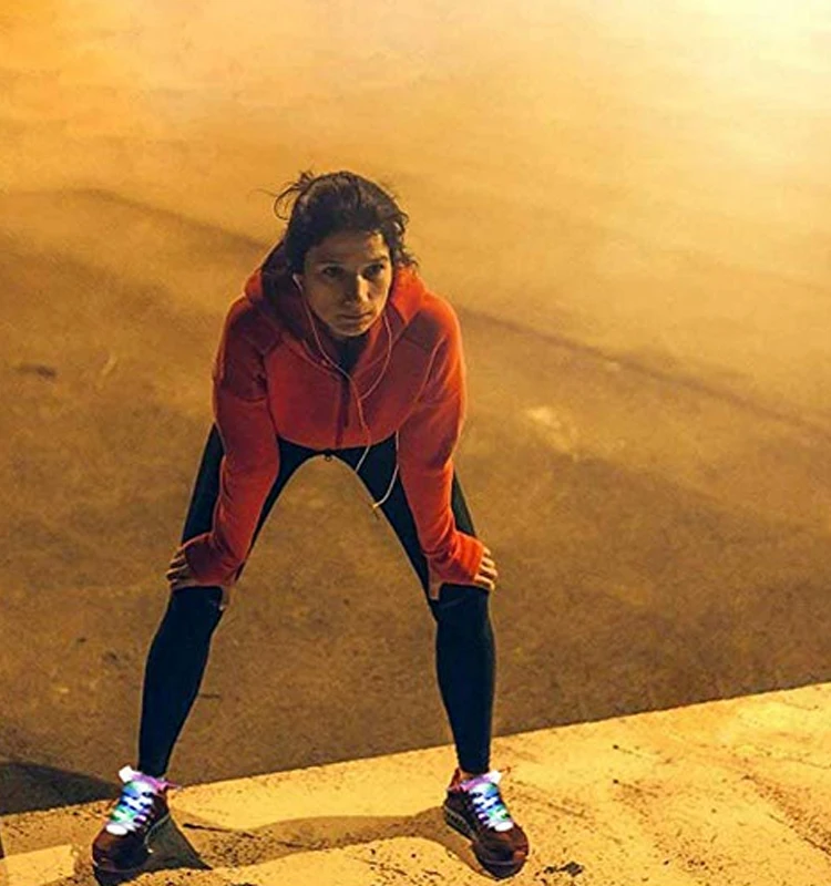  LED Sport Shoe Laces Flash Light Glow Stick Strap Shoelaces Disco Party Club 4 Colors Hot Selling