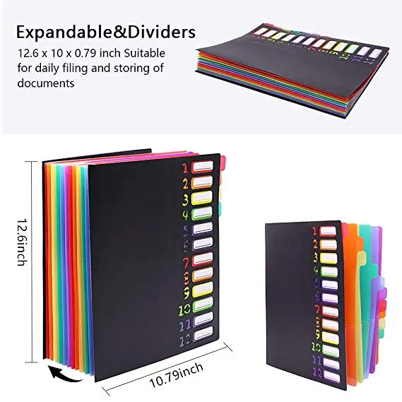 Multipurpose waterproof expandable file folder with elastic strap closure for daily filing and storing of document