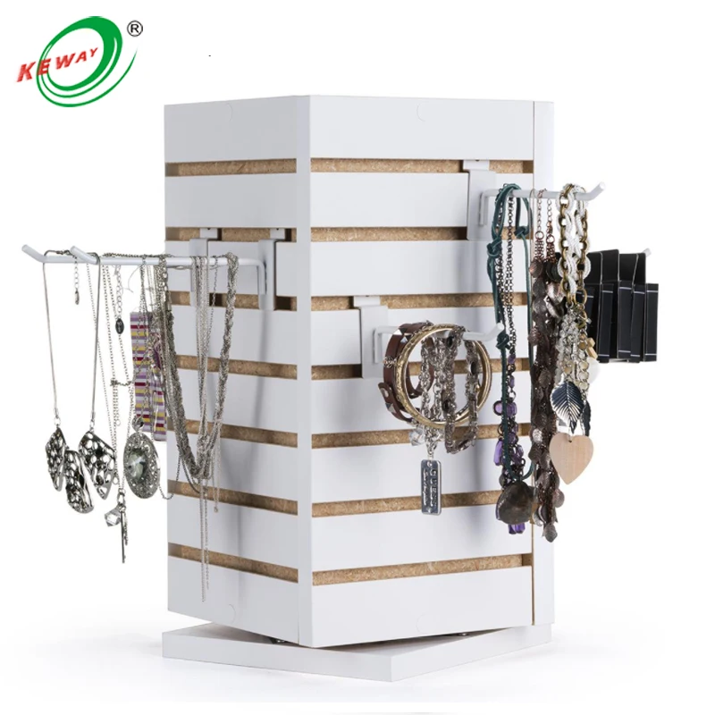 Portable rotatable countertop gondola shelving retail slatwall display stand