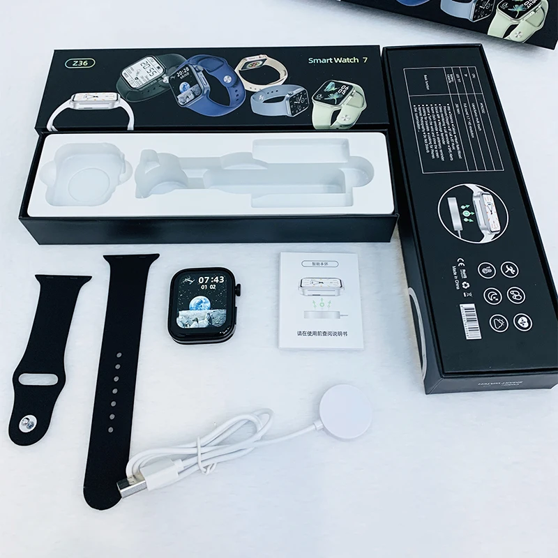 New Arrived 2021 Smart Watch Z36 1.7inch Reloj Intelligent Iwo 14 Woman Waterproof Sport Series 7 Z36 Smart Watch