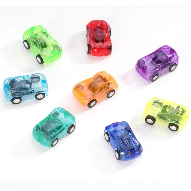 Wholesale cheap promotion Candy Color Mini transparent pull-back Plastic Toy car small gifts for Kids
